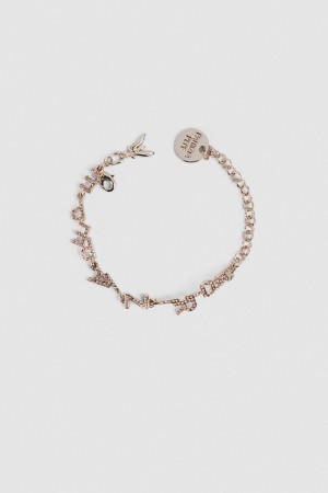 Patrizia Pepe Brass Bracelet With Rhinestones Złote | 9306JYGIU
