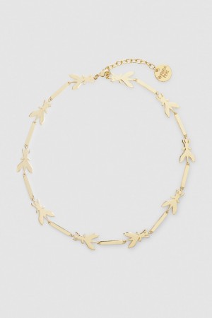 Patrizia Pepe Brass Chocker Necklace Złote | 3258IGQSR