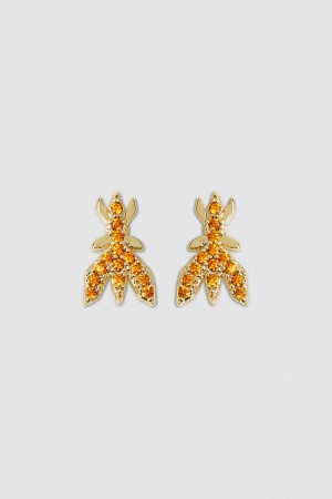 Patrizia Pepe Brass Earrings Pomarańczowe | 0416HAFWI