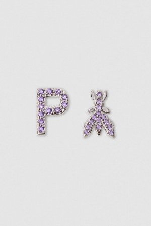 Patrizia Pepe Earrings With Rhinestones Różowe | 5187HNMWP