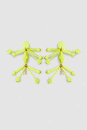 Patrizia Pepe Earrings With Techno Pop Fly Appliqué Żółte | 3412DKCMI