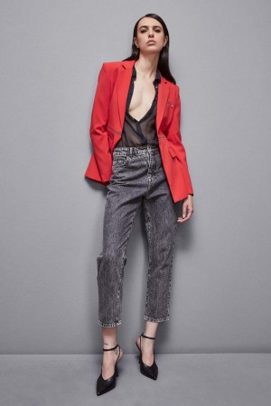 Patrizia Pepe Essential Crepe Jacket With Zipper Czerwone | 6987IBHUA