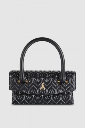 Patrizia Pepe Fly Bamby Quilted Leather Bag Czarne | 6492NTIKH