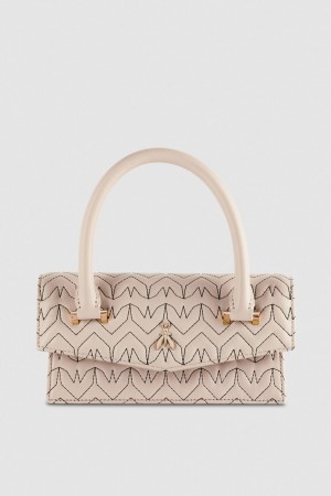 Patrizia Pepe Fly Bamby Quilted Leather Bag Beżowe | 8024QVRGJ