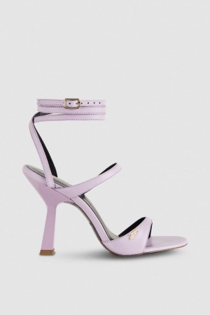 Patrizia Pepe Heeled Sandal With Green Leather Sole Fioletowe | 1425MUESN