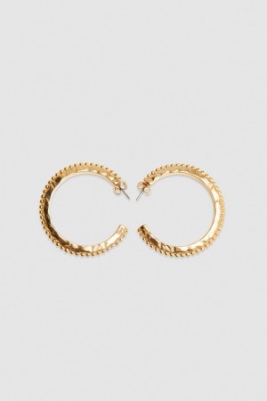 Patrizia Pepe Hoop Earrings Złote | 7569VIUPZ