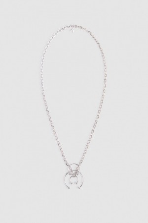 Patrizia Pepe Long Necklace With Piercing Srebrne | 6123CGRLP