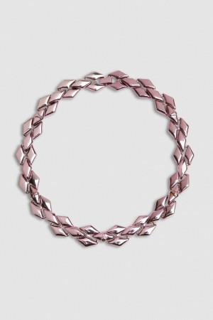 Patrizia Pepe Necklace With Personalized Links And Micro Fly Różowe | 7301NEDPI