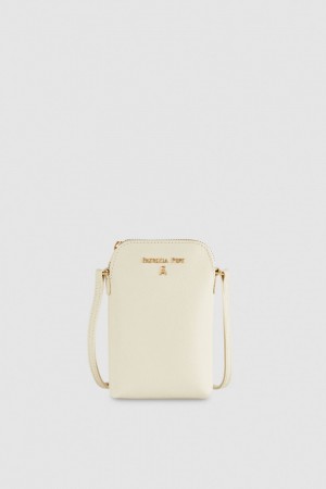 Patrizia Pepe Phone Holder With Shoulder Strap Beżowe | 3280FDVPY