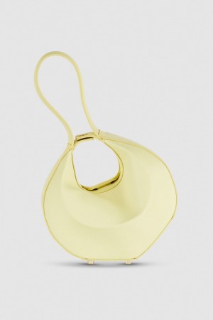 Patrizia Pepe Small Hobo Bangle Bag Żółte | 8124VCANP